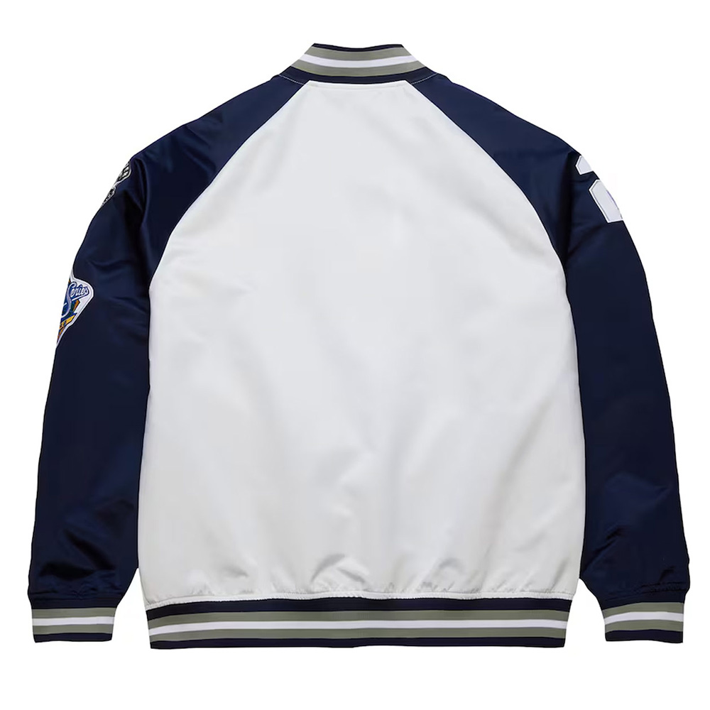 NY Yankees Navy and White Lightweight Satin Jacket - Image 2