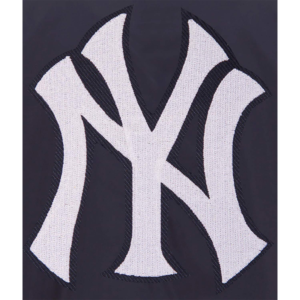 NY Yankees Nylon Navy/Grey Bomber Jacket - Image 3