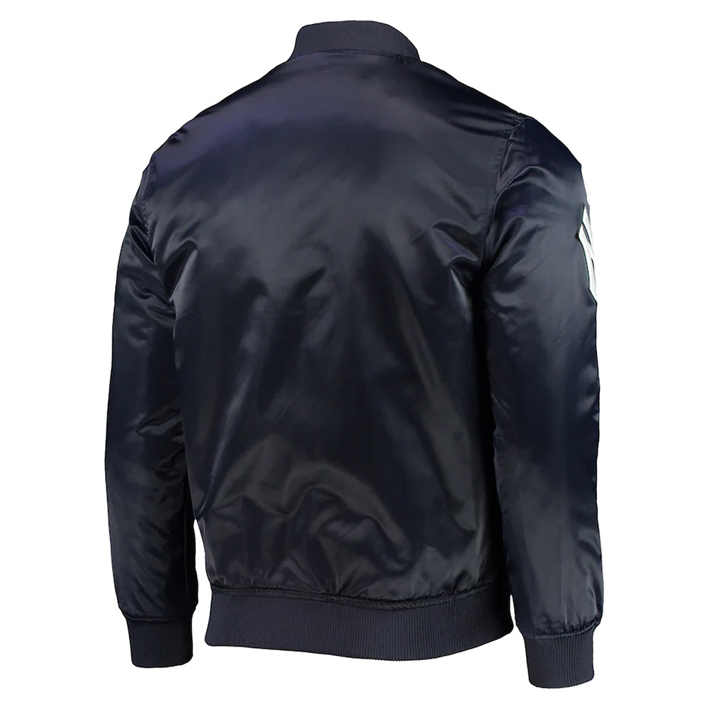 Wordmark NY Yankees Navy Satin Jacket - Image 2