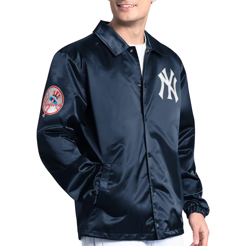 NY Yankees Point Man Coaches Navy Jacket