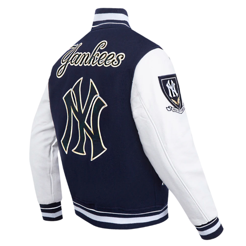 NY Yankees Prep Varsity Wool/Leather Jacket - Image 4