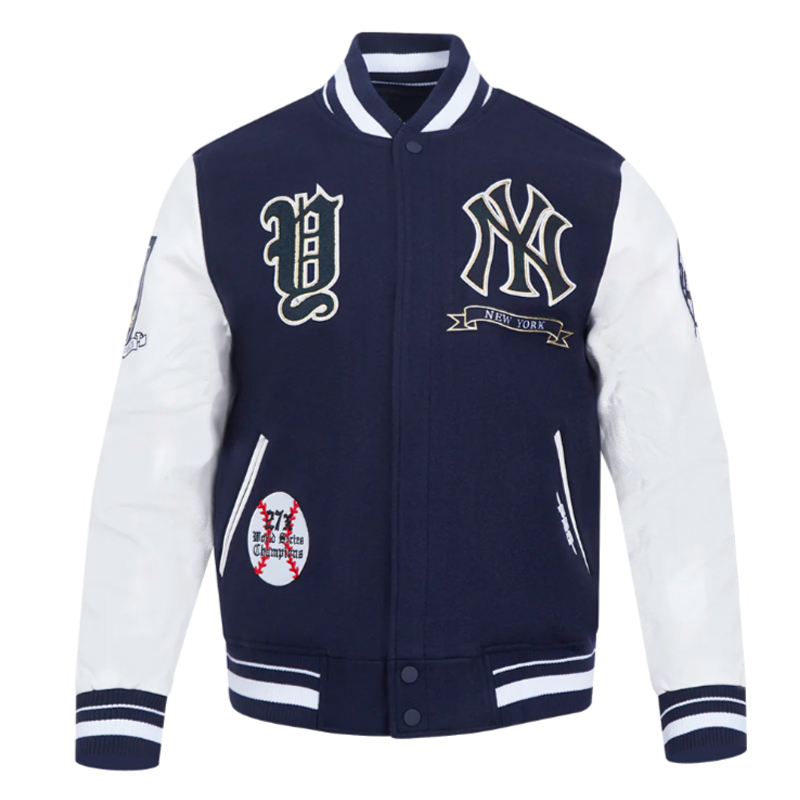 NY Yankees Prep Varsity Wool/Leather Jacket