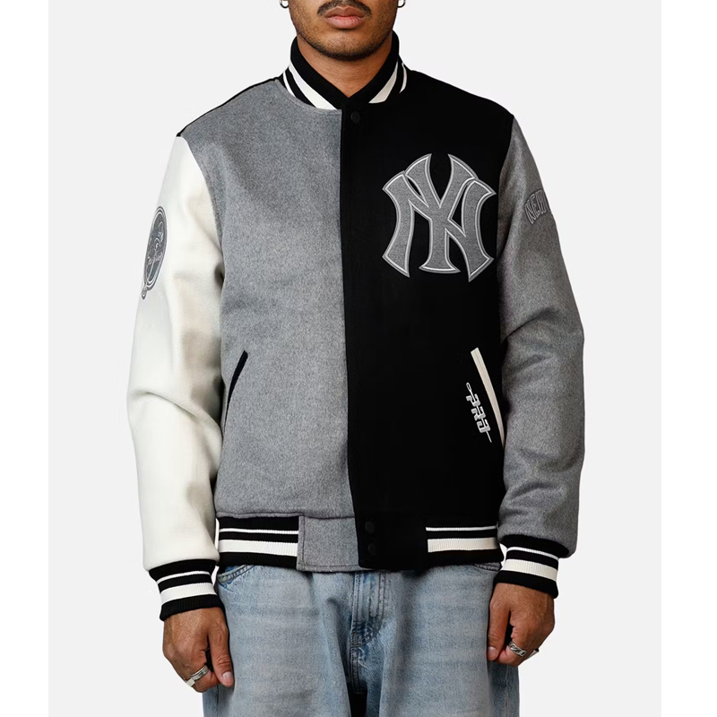 NY Yankees Reverse French Terry Varsity Wool Jacket