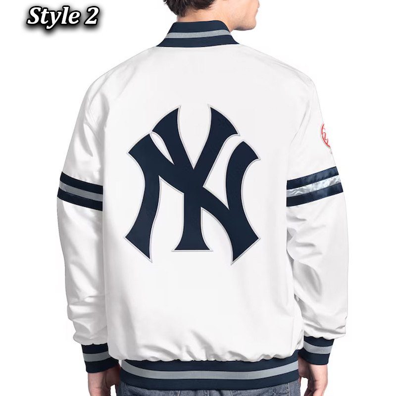 NY Yankees Scout Varsity Satin Jacket - Image 4