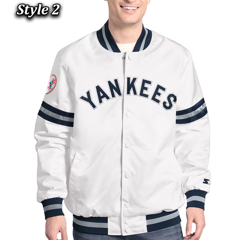 NY Yankees Scout Varsity Satin Jacket - Image 2