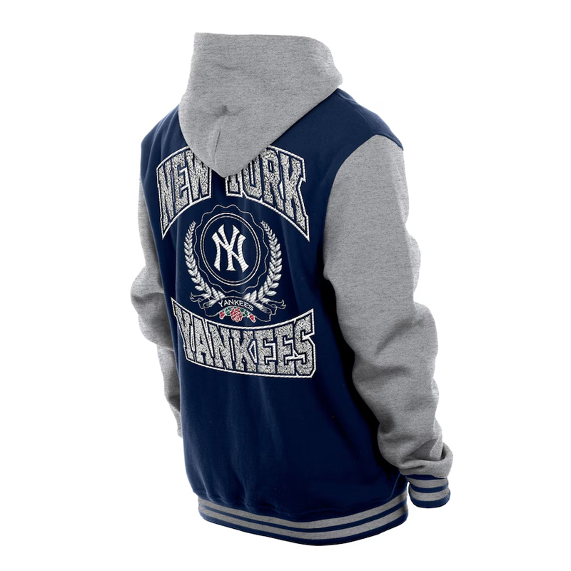 Throwback Prep NY Yankees Navy Hoodie Jacket - Image 2