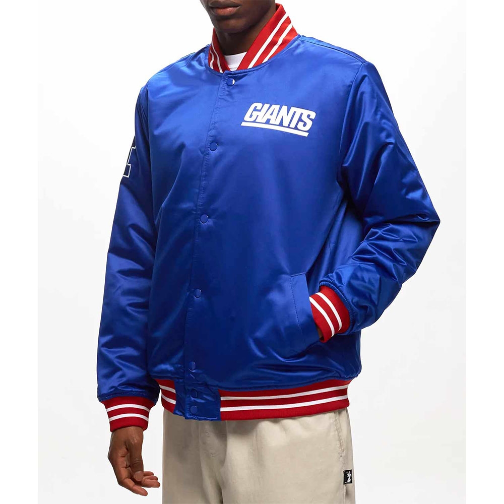 NY Giants Heavyweight Royal Satin Jacket - Image 3