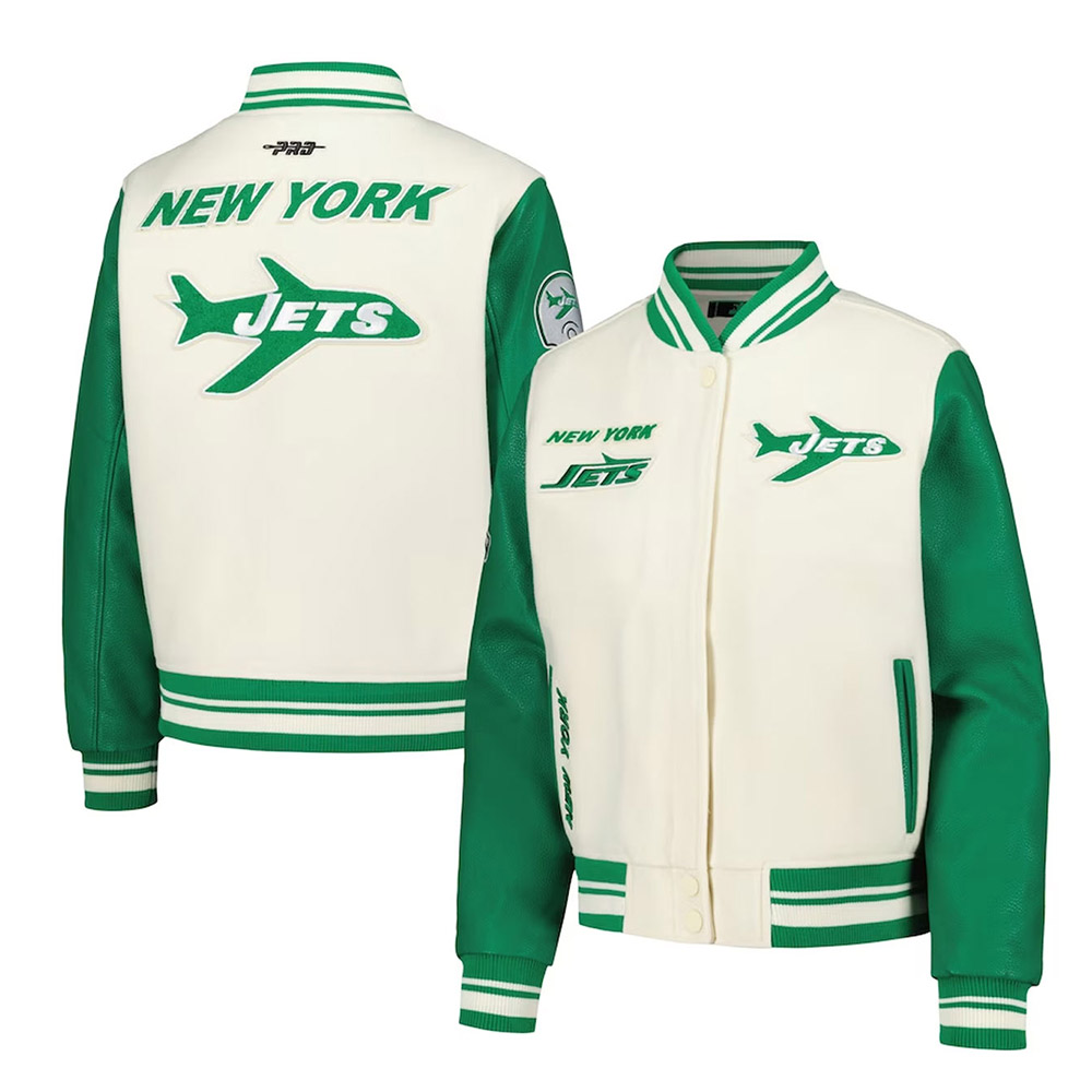 NY Jets Retro Classic Varsity Jacket - Image 3
