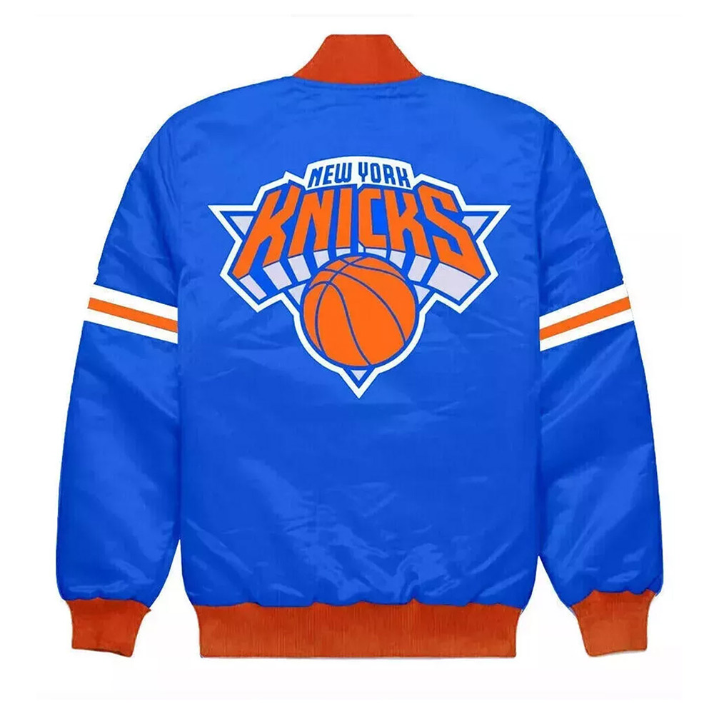 NY Knicks Striped Bomber Jacket - Image 3