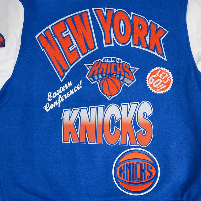 NY Knicks Turn It Up Classic Rib Varsity Jacket - Image 9