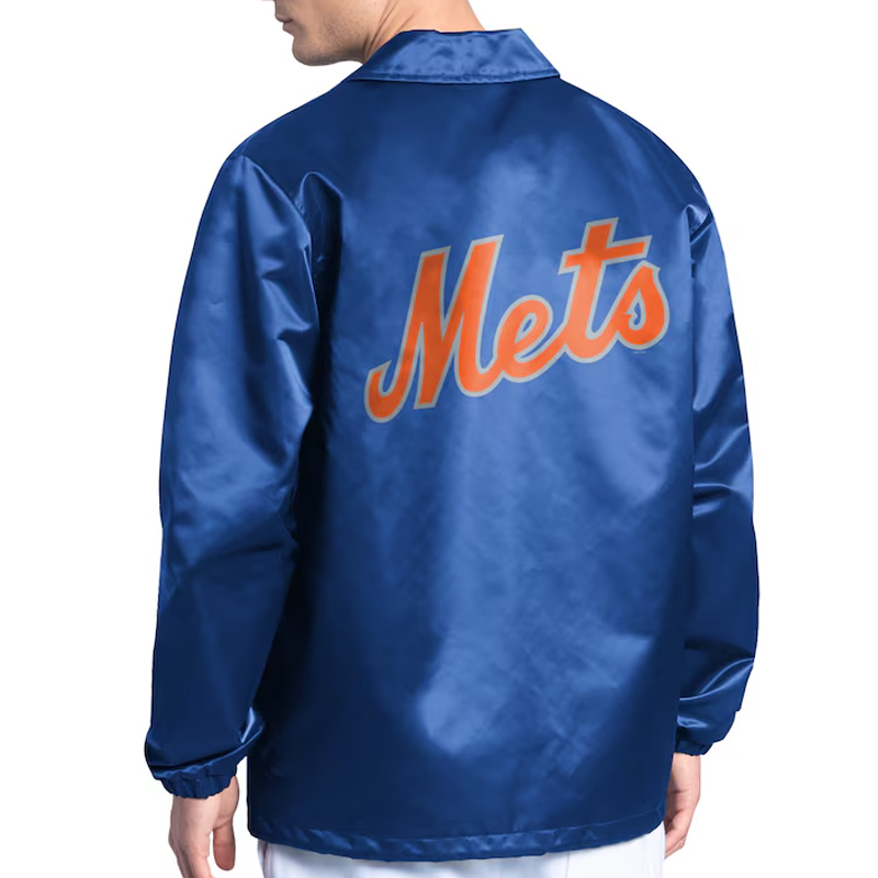 NY Mets Point Man Coaches Royal Jacket - Image 2