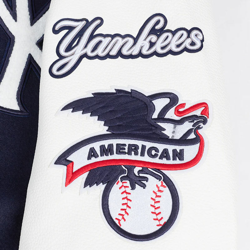 NY Yankees Area Code Classic Rib Varsity Jacket - Image 5