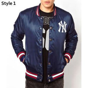 New York Yankees Baseball Blue Satin Jacket