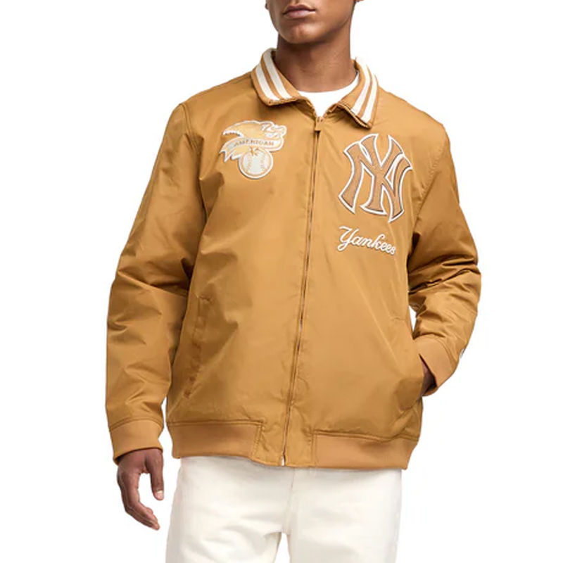 NY Yankees Logo Select Light Bronze Jacket - Image 3