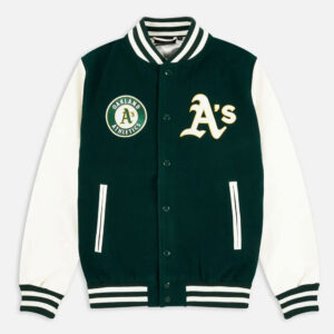 Oakland Athletics Green and White Varsity Jacket