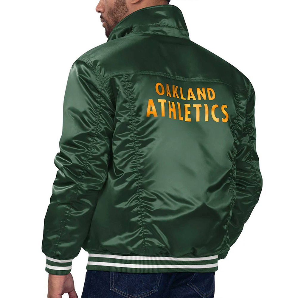 Oakland Athletics Green Silver Tab Trucker Jacket - Image 2