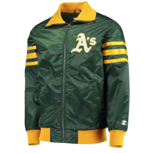 The Captain II Oakland Athletics Green Varsity Satin Jacket