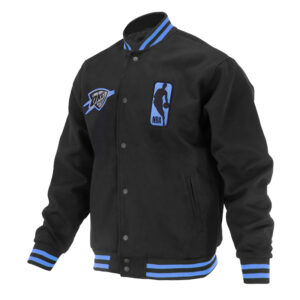 Oklahoma City Thunder Logoman Shadow Black Varsity Jacket