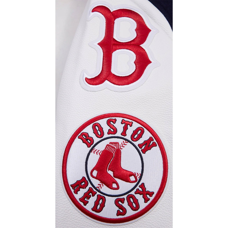 Old English Boston Red Sox Varsity Jacket - Image 7