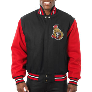 Black/Red Ottawa Senators Varsity Wool Jacket