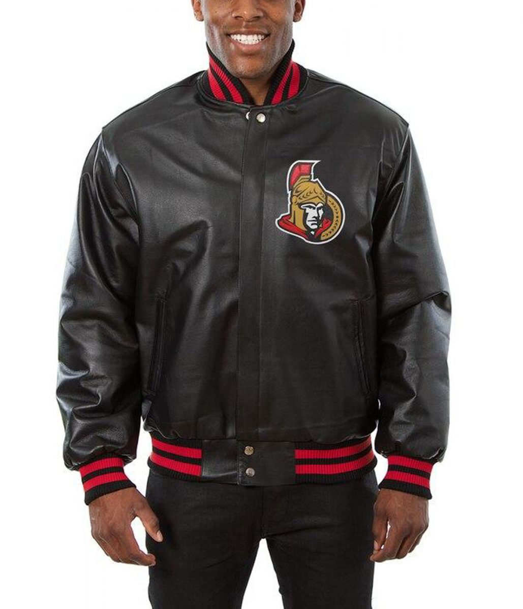 Varsity Ottawa Senators Black Leather Jacket