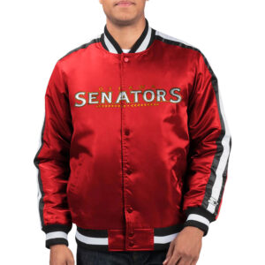 O-Line Ottawa Senators Varsity Red Satin Jacket