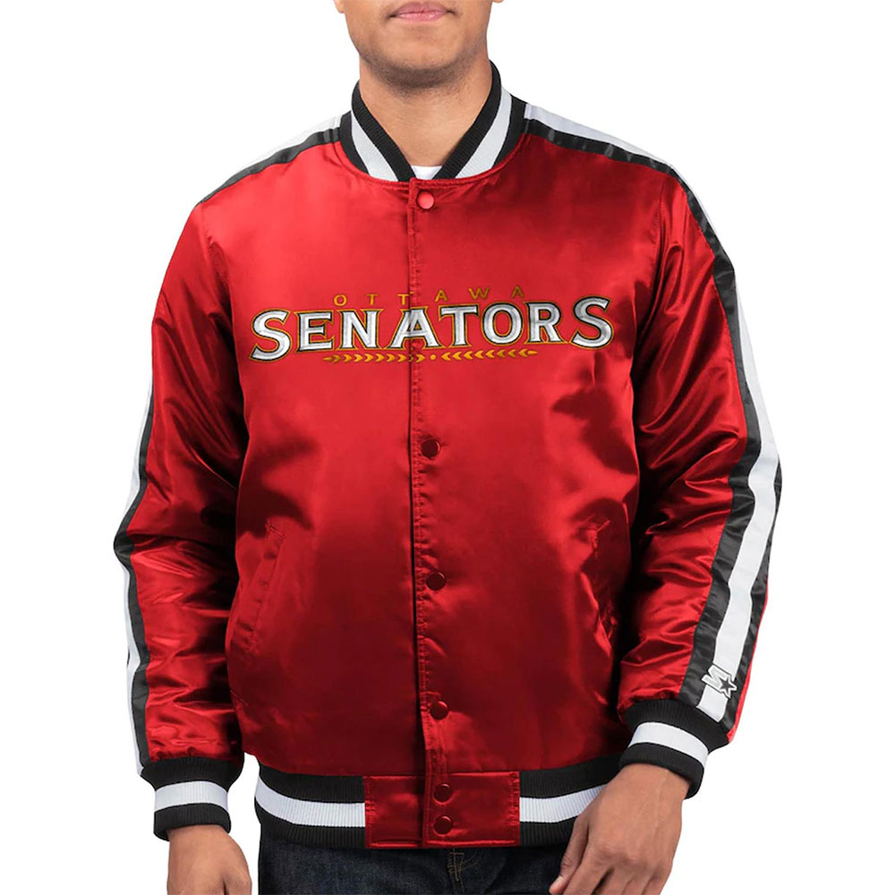 O-Line Ottawa Senators Varsity Red Satin Jacket