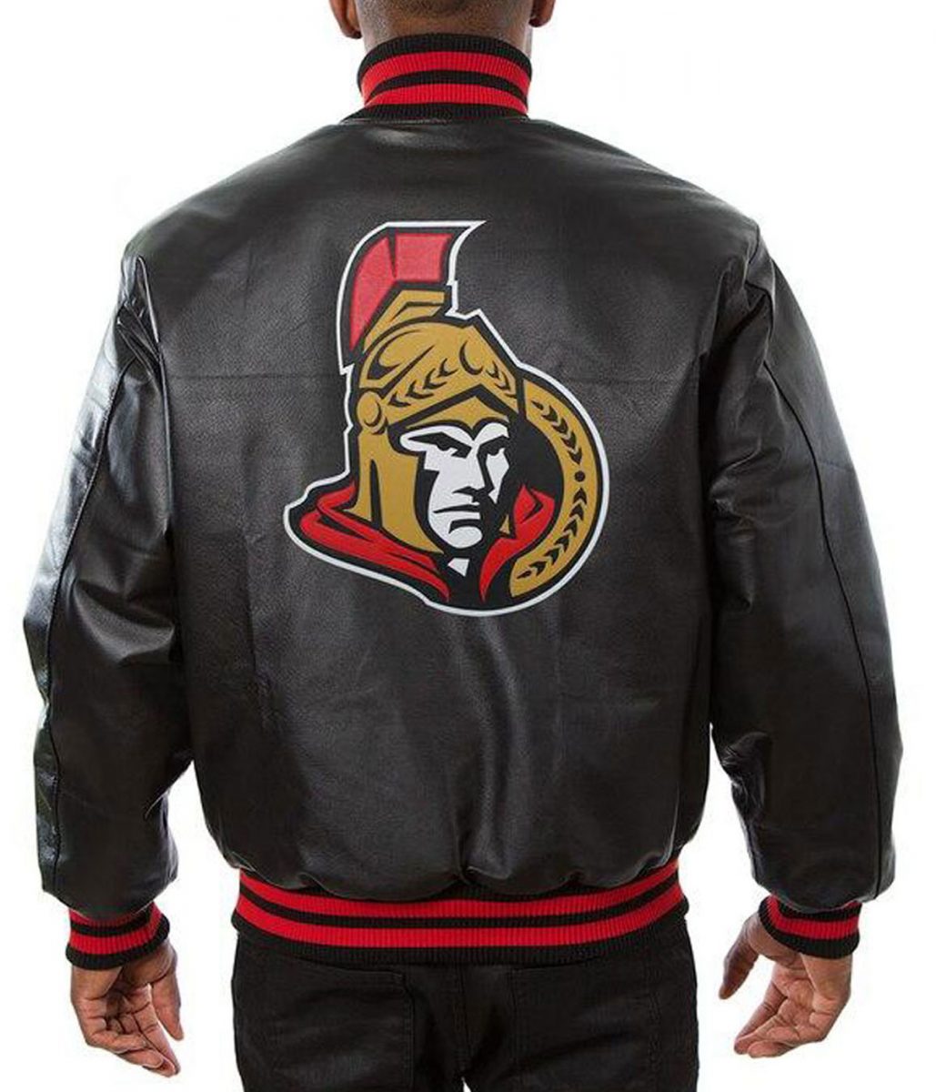 Varsity Ottawa Senators Black Leather Jacket - Image 2