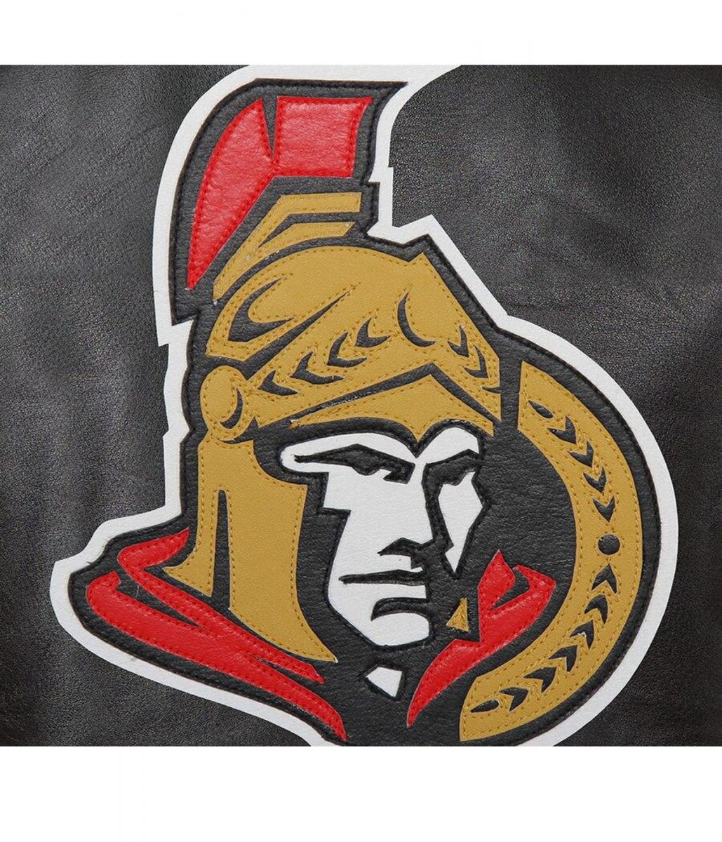 Varsity Ottawa Senators Black Leather Jacket - Image 3