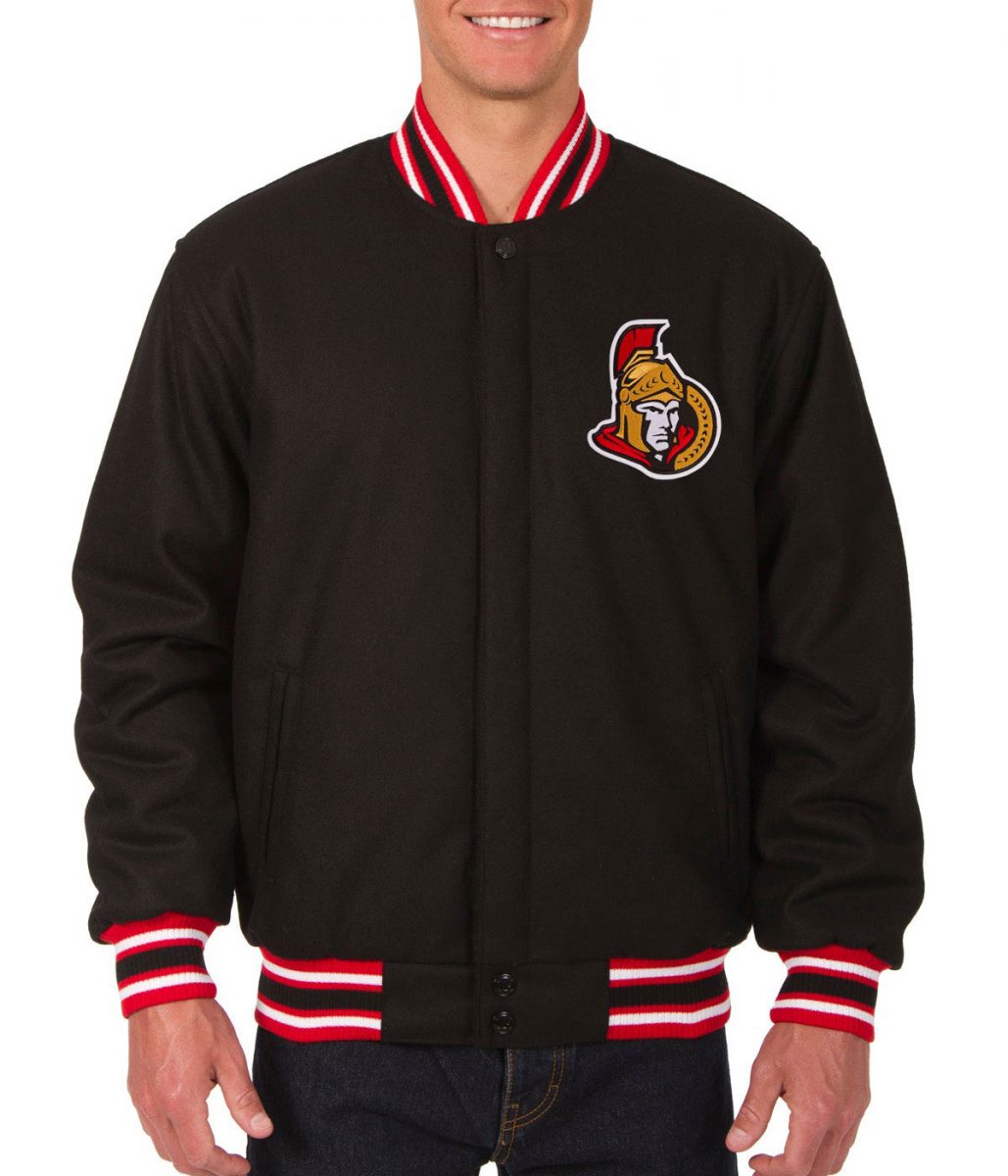Varsity Ottawa Senators Black Wool Jacket