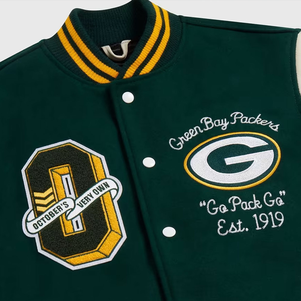 OVO Green Bay Packers Varsity Jacket - Image 3