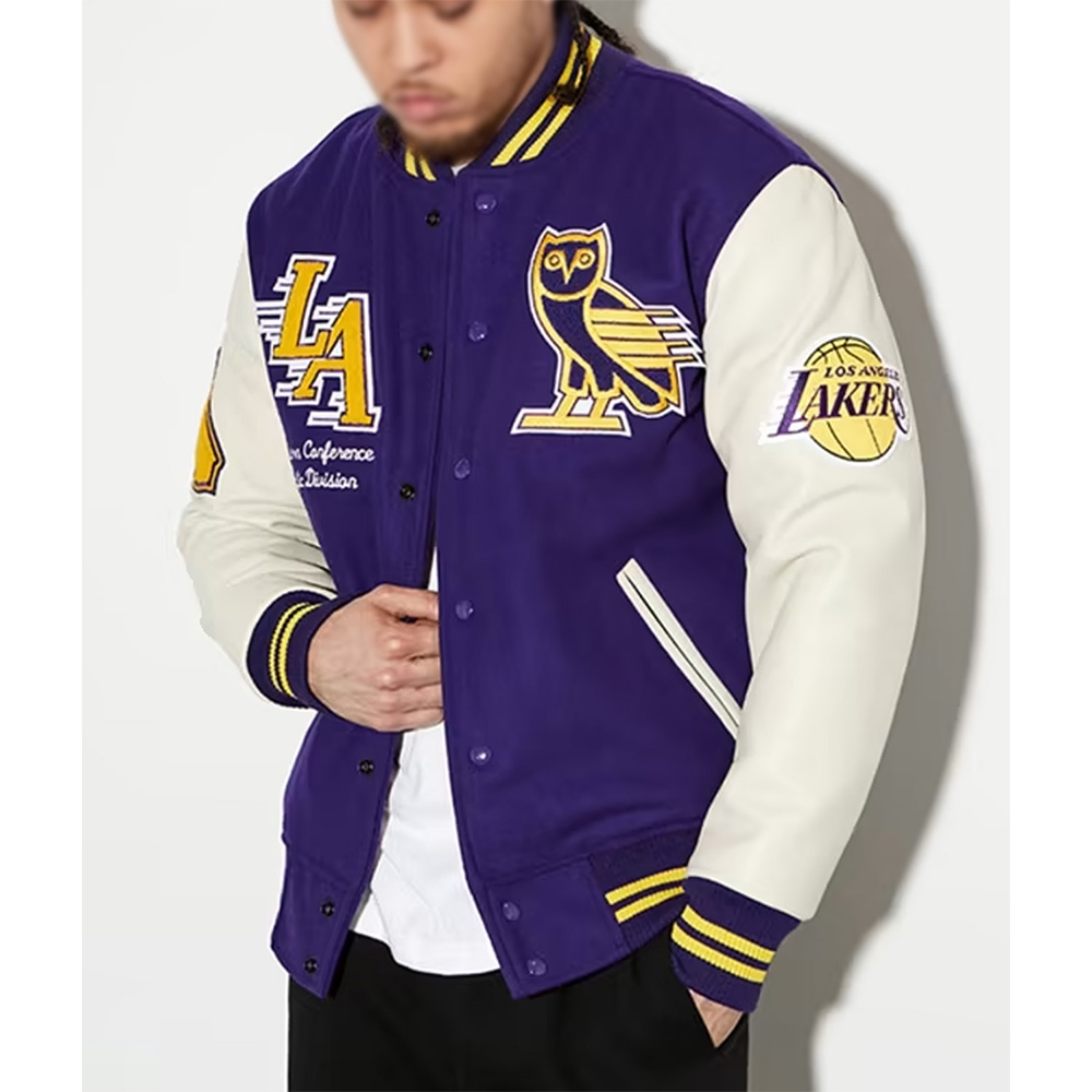 OVO Los Angeles Lakers Varsity Jacket - Image 3
