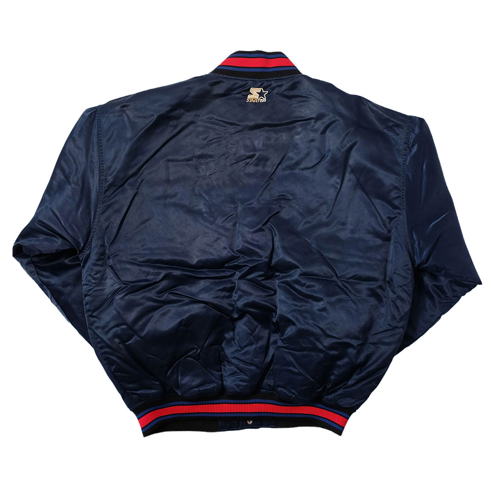 Philadelphia 76ers Bomber Navy Satin Jacket - Image 2