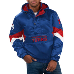 Force Play II Philadelphia 76ers Half-Zip Hooded Jacket