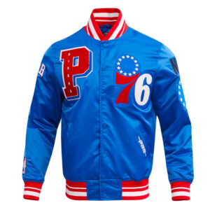 Philadelphia 76ers Mashup Classic Rib Satin Jacket