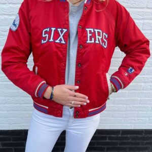 Red Philadelphia 76ers Bomber Jacket