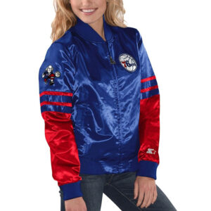 Philadelphia 76ers Tie Breaker Blue Satin Jacket