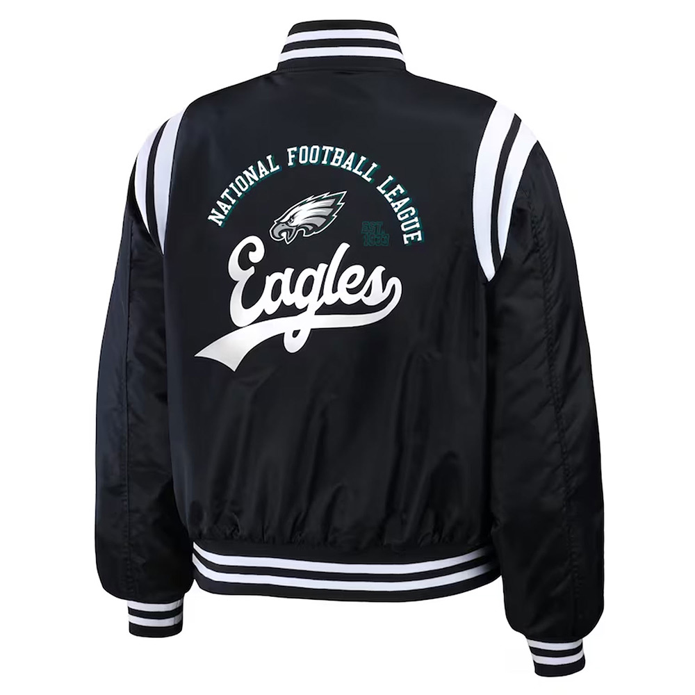 Philadelphia Eagles Black Bomber Full-Zip Jacket - Image 2