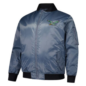 Philadelphia Eagles Charcoal Bomber Full-Zip Jacket