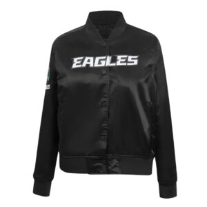 Classic Philadelphia Eagles Black Satin Jacket