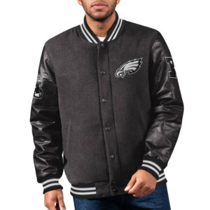 Philadelphia Eagles First Rounder Black Varsity Jacket