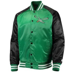 Philadelphia Eagles Lead Off Green/Black Satin Jacket