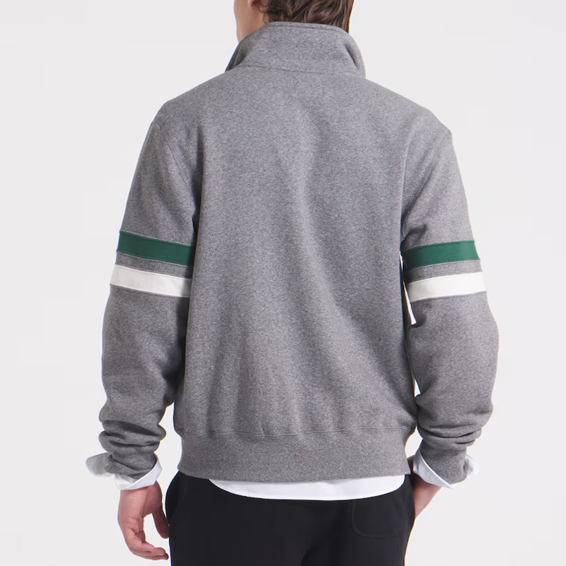 Philadelphia Eagles Heather Gray Striped Fleece Jacket - Image 2