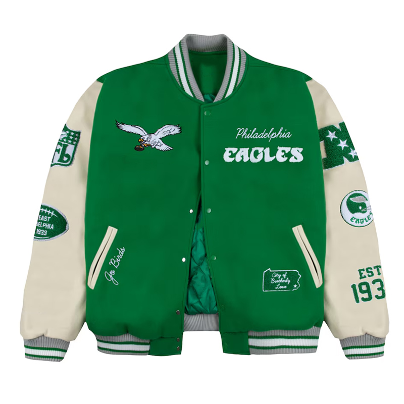 Philadelphia Eagles Go Birds Letterman Jacket