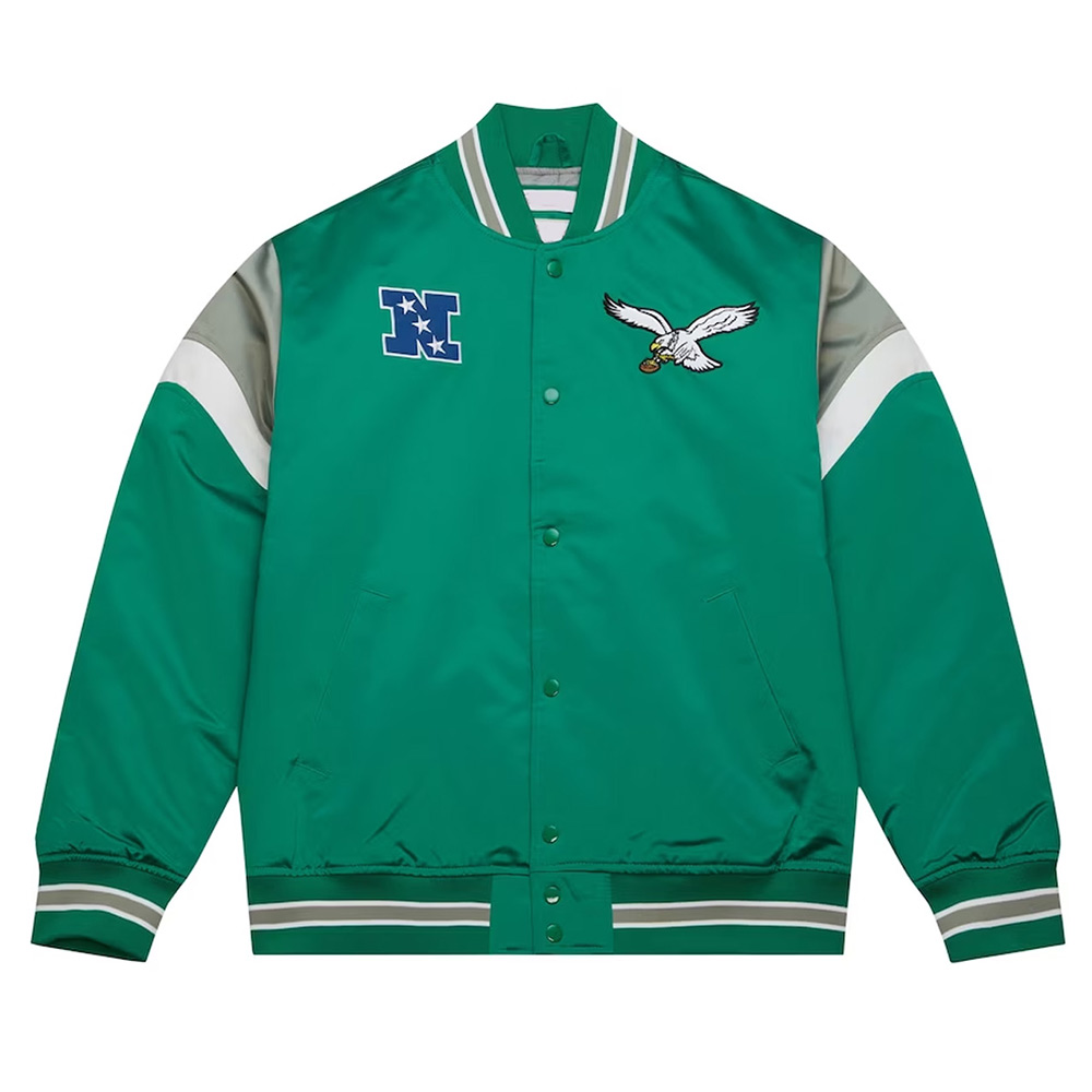 Philadelphia Eagles Midweight Kelly Green Satin Jacket