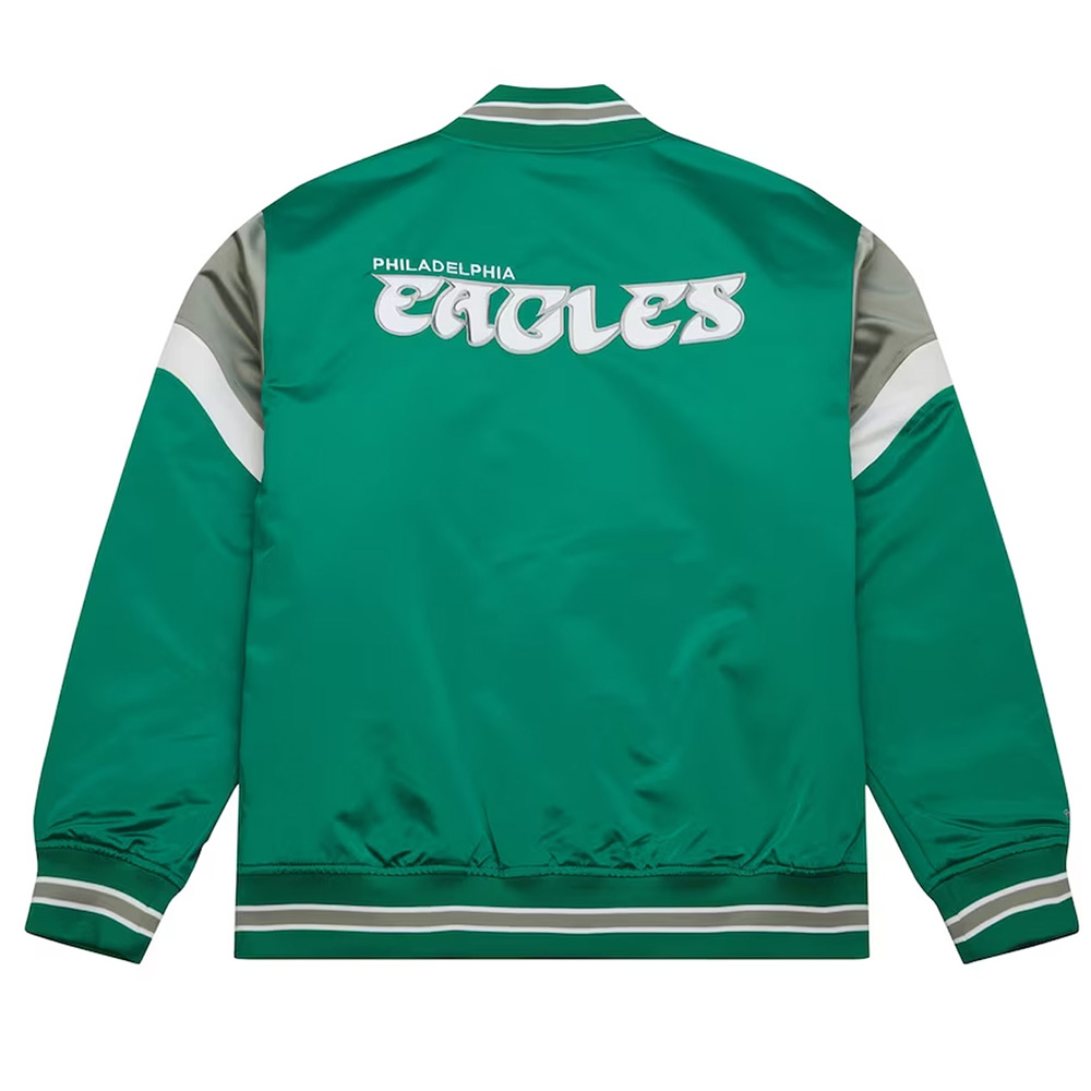 Philadelphia Eagles Midweight Kelly Green Satin Jacket - Image 2