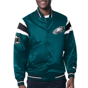 Philadelphia Eagles Midweight Midnight Green Satin Jacket