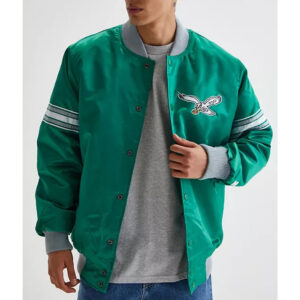 Philadelphia Eagles Kelly Green Striped Satin Jacket