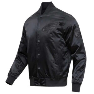 Philadelphia Eagles Triple Black Satin Jacket