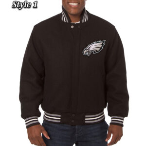 Philadelphia Eagles Varsity Black Wool Jacket